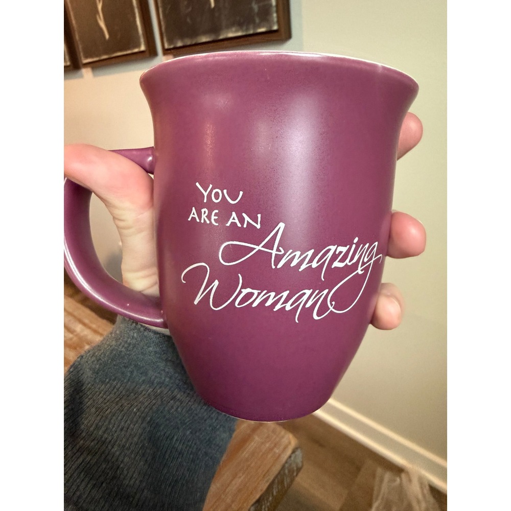 Abbey Gift Amazing Woman Purple Ceramic Mug Proverbs 31:29 Scripture Coffee Cup